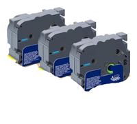 TBXwsofl 3PK 24mm Flexible ID Label Tapes Compatible With Printer Supplies For Part Number TZeFX651 TZFX651 TZe-FX651 For Label Printer(Black on White)