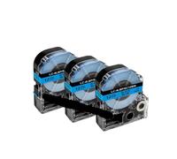 TBXwsofl 3PK 6PK SS12KW LK-4WBN Black On White 12mm Label Tape Compatible With Printer Supplies LW-300 LW-400 LW700(3PK Black on Blue)
