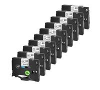 TBXwsofl 5/10PK12mm Heat Shrink Tube Tape Compatible With Printer Models 6/9/12/18/24mm Tapes For Part Number Hse-231(10PK Black on White)