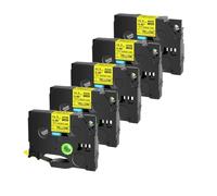 TBXwsofl 5/10PK12mm Heat Shrink Tube Tape Compatible With Printer Models 6/9/12/18/24mm Tapes For Part Number Hse-231(5PK Black on Yellow)