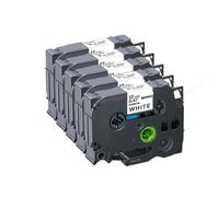 TBXwsofl 5 Pack 12mm Satin Ribbon Tapes Compatible With Printer Supplies RW34 RE34 RN34 R234 R231PTH110(Black on White)