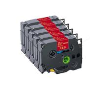 TBXwsofl 5 Pack 12mm Satin Ribbon Tapes Compatible With Printer Supplies RW34 RE34 RN34 R234 R231PTH110(Gold on Red)