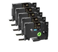 TBXwsofl 5Pcs 12mm Laminated Ribbon Compatible With Label Printer Models Tze 324 334 344 354 For Part Number TZE324 TZE334 TZE344 TZE354