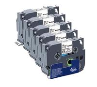 TBXwsofl 5pcs 18mm Black On White Label Tape SE4 Cassette Ribbon Printer Supplies