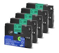 TBXwsofl 5Pcs Black On Green Label Tape 12mm X8m Compatible With Label Maker TZE 731 Printer Supplies For Part Number TZE731