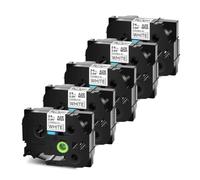 TBXwsofl 5PK 12mm Flexible-ID Wire Label Tape Compatible With TZe-FX231 TZ-FX231 Printer Supplies For Part Number TZe-FX231(24mm Black on White)