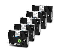 TBXwsofl 5PK 12mm Flexible-ID Wire Label Tape Compatible With TZe-FX231 TZ-FX231 Printer Supplies For Part Number TZe-FX231(18mm Black on White)