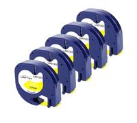 TBXwsofl 5PK 12mm LT Tape 91201 12267 Compatible With Printer Supplies 91202 91200 Works With LT-100H LT100T Label Maker(5PK Black on Yellow)