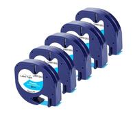 TBXwsofl 5PK 12mm LT Tape 91201 12267 Compatible With Printer Supplies 91202 91200 Works With LT-100H LT100T Label Maker(5PK Black on Blue)