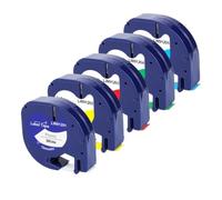 TBXwsofl 5PK 12mm LT Tape 91201 12267 Compatible With Printer Supplies 91202 91200 Works With LT-100H LT100T Label Maker(5PK 5Mixed Colors)