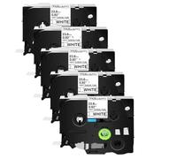 TBXwsofl 5PK 23.6mm Black On White Heat Shrink Tubes Cassette Compatible With PT-1120 Label Printers Similar To HSE-251