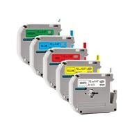 TBXwsofl 5PK 8PK 10PK MK231 Replacement For M Tape 12mm Black On White Compatible With Printer Supplies PT-90 PT-70 PT-65 PT-85(5PK Mixed Color)