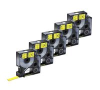 TBXwsofl 5PK Label Tape Compatible With Rhion 4200 5200 Label Printer Printer Supplies For Part Number 18051 18053(5PK Yellow 24mm)