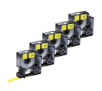 TBXwsofl 5PK Label Tape Compatible With Rhion 4200 5200 Label Printer Printer Supplies For Part Number 18051 18053(5PK Yellow 12mm)