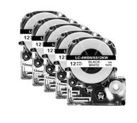 TBXwsofl 5PK SS12KW LK-4WBN Black On White 12mm Compatible With Printer Supplies ST12KW SC12YW LW-300 LW-400(5PK Black on White)