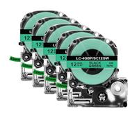 TBXwsofl 5PK SS12KW LK-4WBN Black On White 12mm Compatible With Printer Supplies ST12KW SC12YW LW-300 LW-400(5PK Black on Green)
