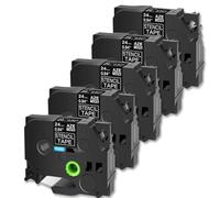 TBXwsofl 5PK Stencil Tape Black Non-Laminated Compatible With Label Printer Models PT-1500 PT-530 STe 141 151 161 For Part Number 8K1927225B(5Pcs 24mm)