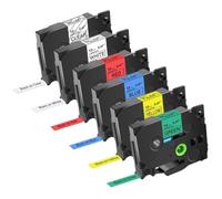 TBXwsofl 6PK 12mm Multi Color Label Tapes Compatible With TZE 231 TZ 131 631 Ribbons Works With Label Printer Machines