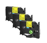 TBXwsofl Label Tapes Works With TZ TZe-S231 S241 Laminated Tape 12mm For PT-H110 Label Maker Compatible With Similar Models(3PK Black on Yellow)