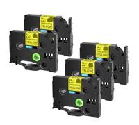 TBXwsofl Label Tapes Works With TZ TZe-S231 S241 Laminated Tape 12mm For PT-H110 Label Maker Compatible With Similar Models(5PK Black on Yellow)