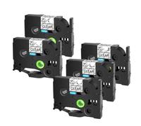 TBXwsofl Label Tapes Works With TZ TZe-S231 S241 Laminated Tape 12mm For PT-H110 Label Maker Compatible With Similar Models(5PK Black on Clear)