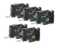 TBXwsofl Stencil Non-Laminated Tape Black Label Compatible With Printer Models PT330 PT1600 Ste-141 Ste-151 Ste-161(5PK 18mm Ste-141)