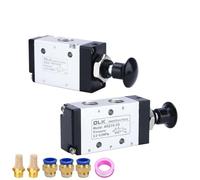 TBZOQAID 3R210-08 4R210-08 2 Way 3 Ports 5 Position Push and Pull Pneumatic Control Switch Reversing Manual Valve with Fittings Silencer(3R210-08,With 4mm fitting)