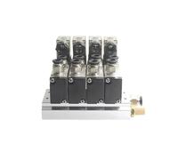 TBZOQAID 4V310-10 DC24V 12V 2 Positions 5 Way Quadruple Solenoid Valve Aluminum Base Fitting Mufflers Set 3 4 6 Stations AC220V AC110V(AC220V 10 IN 10 OUT,7 Stations)
