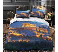 TBZXEEWOE AncientGreece Comforter Cover 3D Print Hotel Quality 3 Pieces Bedding Set Zipper Duvet Cover Ultra Soft Washable for Adults Kids Girls Boys Women Teens Youth Super king（260x220cm）
