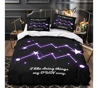 TBZXEEWOE Aquarius Zodiac Quilt Cover 3D Design Printed Premium 3 Pieces Bed Linen Zipper Closure Comforter Cover Soft Easy Care for Kids Youth Teenagers Adults Women Girls Super king（260x220cm）