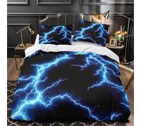 TBZXEEWOE Blue-lightning-strike Comforter Cover 3D Print Premium 3-Piece Bedding Set Hidden Zipper Quilt Cover Super Soft Hypoallergenic for Adults Kids Girls Boys Women Teens King（220x240cm）