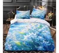 TBZXEEWOE Bluebell Flowers Quilt Cover 3D Print Anti-allergic 3PCs Bed Linen Hidden Zipper Fantasy Comforter Cover Luxury Breathable for Teens Adults Women Kids Youth Boys Girls Single（140x200cm）