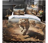TBZXEEWOE Cheetahs in Motion Comforter Cover 3D Design Printed Luxury 3 Piece Bedding Set Zipper Quilt Cover Super Soft All Season for Kids Teens Adults Women Youth Teenagers Super king（260x220cm）