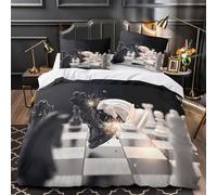 TBZXEEWOE Chess Battle Scene Comforter Cover 3D Print Wrinkle-Resistant 3PCs Bed Linen Hidden Zipper Duvet Cover Extra Soft Breathable for Teens Youth Adults Women Kids Boys Single（140x200cm）