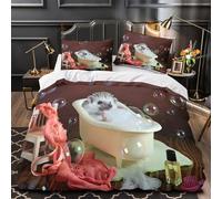 TBZXEEWOE Cute Hedgehog Duvet Cover 3D Print Durable 3 Pcs Bed Linen Hidden Zipper bath Time Whimsy Comforter Cover Premium Washable for Kids Adults Women Teens Youth Girls Boys Single（135x200cm）