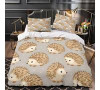 TBZXEEWOE Cute Hedgehogs Pattern Comforter Cover 3D Print Hotel Quality 3-Piece Bed Set Hidden Zipper Duvet Cover Extra Soft Durable for Adults Women Kids Girls Boys Teens Single（140x200cm）