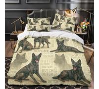 TBZXEEWOE Dutch Shepherd Dog Quilt Cover 3D Design Printed Hypoallergenic 3 Pcs Bedding Set Zipper Comforter Cover Super Soft Machine Washable for Kids Adults Women Teens Youth Double（200x200cm）