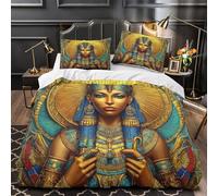 TBZXEEWOE Egyptian Queen Duvet Cover 3D Design Printed Luxury 3 Pieces Bedding Set Zipper ancient Quilt Cover Super Soft Durable for Teens Kids Girls Boys Women Adults Youth Single（135x200cm）
