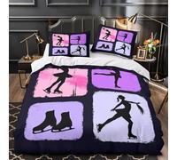 TBZXEEWOE Figure_skating_pose Duvet Cover 3D Design Printed Luxury 3 Pcs Bed Set Zipper Home Decor Comforter Cover Ultra Soft Breathable for Women Youth Teenagers Children Boys Single（140x200cm）