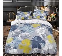 TBZXEEWOE Floral Pattern Duvet Cover 3D Design Printed Anti-allergic 3 Pieces Bedding Set Zipper Quilt Cover Hotel Quality Wrinkle-Resistant for Adults Kids Women Teens Youth Single（140x200cm）