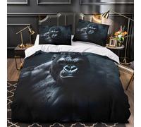 TBZXEEWOE Gorilla Face Comforter Cover 3D Design Printed Luxury 3 Piece Bedding Set Zipper Dark Fantasy Duvet Cover Super Soft Machine Washable for Kids Teens Adults Women Youth Super king（260x220cm）