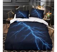 TBZXEEWOE Lightning Strike Comforter Cover 3D Design Printed Durable 3 Pcs Bedding Set Zipper Digital Duvet Cover Luxury Washable for Kids Girls Boys Adults Women Teens Single（135x200cm）