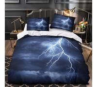 TBZXEEWOE Lightning Strike Comforter Cover 3D Print Wrinkle-Resistant 3-Piece Bed Set Hidden Zipper Quilt Cover Premium Machine Washable for Adults Women Kids Girls Boys Youth Double（200x200cm）