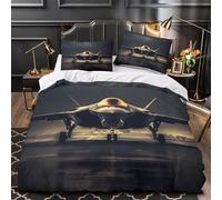 TBZXEEWOE Military Jet Quilt Cover 3D Design Printed Super Soft 3 Pcs Bedding Set Zipper stealth Fighter Duvet Cover Ultra Soft Durable for Kids Adults Women Teens Youth Boys Single（140x200cm）