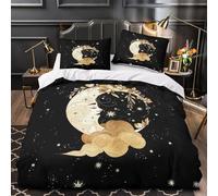 TBZXEEWOE Moon Goddess Quilt Cover 3D Print Luxury 3 Pcs Bed Linen Hidden Zipper Fantasy Comforter Cover Premium Easy Care for Adults Teens Youth Women Kids Children Boys King（220x240cm）
