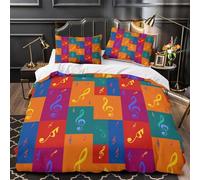 TBZXEEWOE Musical Notes Comforter Cover 3D Print Extra Soft 3-Piece Bed Set Hidden Zipper Quilt Cover Premium All Season for Adults Women Kids Girls Boys Teens Youth King（220x240cm）