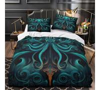 TBZXEEWOE Mythical-octopus Quilt Cover 3D Design Printed Easy Care 3-Piece Bedding Set Zipper Comforter Cover Hotel Quality Breathable for Teens Adults Women Kids Girls Boys Double（200x200cm）