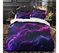 TBZXEEWOE Neon-lightning-strike Duvet Cover 3D Print Premium 3 Pcs Bed Linen Hidden Zipper Comforter Cover Ultra Soft All Season for Kids Adults Women Teens Youth Girls Boys Single（135x200cm）