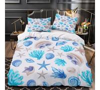 TBZXEEWOE Sea Life Pattern Duvet Cover 3D Design Printed Machine Washable 3 Pieces Bedding Set Zipper Quilt Cover Hotel Quality All Season for Adults Kids Women Teens Youth Single（140x200cm）
