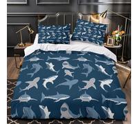 TBZXEEWOE Shark Pattern Comforter Cover 3D Design Printed All Season 3 Piece Bedding Set Zipper Quilt Cover Ultra Soft Breathable for Kids Teens Adults Women Youth Teenagers Single（140x200cm）